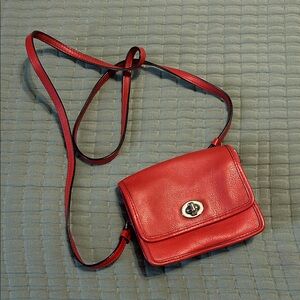 Coach Red Leather Crossbody Bag